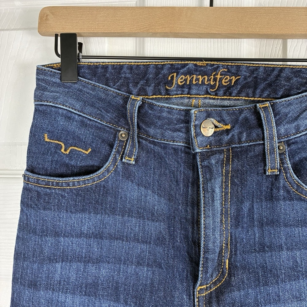 Kimes Ranch Jennifer Flare Dark Wash Made in USA Blue Jeans Womens 00 / 34 - Picture 3 of 4